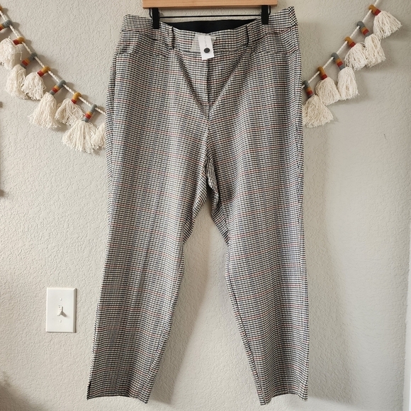 Lane Bryant Plaid Slim Pull On Trouser Pants Business Contemporary Academia 20 - Picture 1 of 11